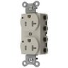 Straight Blade Devices, Receptacles, Duplex, SNAPConnect, Tamper Resistant, LED Indicator, 20A 125V, 2-Pole 3-Wire Grounding, 5-20R, Nylon, Light Almond, USA