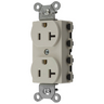 Straight Blade Devices, Receptacles, Duplex, SNAPConnect, 20A 125V, 2-Pole 3-Wire Grounding, 5-20R, Nylon, Light Almond, USA