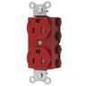 Straight Blade Devices, Receptacles, Duplex, SNAPConnect, Tamper Resistant, LED Indicator, 20A 125V, 2-Pole 3-Wire Grounding, 5-20R, Nylon, Red, USA