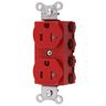 Straight Blade Devices, Receptacles, Duplex, SNAPConnect, Tamper Resistant, 20A 125V, 2-Pole 3-Wire Grounding, 5-20R, Nylon, Red, USA