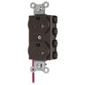 Straight Blade Devices, Receptacles, Duplex, SNAPConnect, Tamper Resistant, Split Circuit, 20A 125V, 2-Pole 3-Wire Grounding, 5-20R, Nylon, Brown, USA