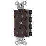 Straight Blade Devices, Receptacles, Duplex, SNAPConnect, Tamper Resistant, 20A 125V, 2-Pole 3-Wire Grounding, 5-20R, Nylon, Brown, USA
