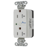 Straight Blade Devices, Receptacles, Duplex, SNAPConnect, Surge supression, Tamper Resistant, LED Indicator, 20A 125V, 2-Pole 3-Wire Grounding, 5-20R, Nylon, White