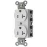 Straight Blade Devices, Receptacles, Duplex, SNAPConnect, Tamper Resistant, 20A 125V, 2-Pole 3-Wire Grounding, 5-20R, Nylon, White, USA