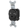 Straight Blade Devices, Receptacles, Tamper Resistant,  Single, SNAPConnect, 15A 250V, 2-Pole 3-Wire Grounding, 6-15R, Black.