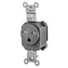 Straight Blade Devices, Receptacles, Tamper Resistant,  Single, SNAPConnect, 15A 250V, 2-Pole 3-Wire Grounding, 6-15R, Gray.