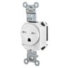 Straight Blade Devices, Receptacles, Tamper Resistant,  Single, SNAPConnect, 15A 250V, 2-Pole 3-Wire Grounding, 6-15R, White.