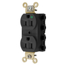 Straight Blade Devices, Receptacles, Duplex, SNAPConnect, Hospital Grade, 15A 125V, 2-Pole 3-Wire Grounding, 5-15R, Nylon, Black