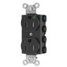 Straight Blade Devices, Receptacles, Duplex, SNAPConnect, Hospital Grade, LED Indicator, Tamper Resistant, 15A 125V, 2-Pole 3-Wire Grounding, 5-15R, Nylon, Black, USA