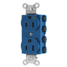 Straight Blade Devices, Receptacles, Duplex, SNAPConnect 2, Hospital Grade, 15A 125V, 2-Pole 3-Wire Grounding, 5-15R, Blue, Single Pack, USA