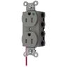 Straight Blade Devices, Receptacles, Duplex, SNAPConnect, Hospital Grade,Tamper Resistant, Split Circuit, 15A 125V, 2-Pole 3-Wire Grounding, 5-15R, Nylon, Gray, USA
