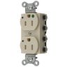Straight Blade Devices, Receptacles, Duplex, SNAPConnect, Hospital Grade, Tamper Resistant, LED Indicator, 15A 125V, 2-Pole 3-Wire Grounding, 5-15R, Nylon, Ivory, USA