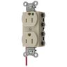 Straight Blade Devices, Receptacles, Duplex, SNAPConnect, Hospital Grade, Tamper Resistant, Split Circuit, 15A 125V, 2-Pole 3-Wire Grounding, 5-15R, Nylon, Ivory, USA