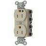 Straight Blade Devices, Receptacles, Duplex, SNAPConnect, Hospital Grade, Tamper Resistant, 15A 125V, 2-Pole 3-Wire Grounding, 5-15R, Nylon, Ivory, USA