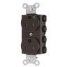 Straight Blade Devices, Receptacles, Duplex, SNAPConnect, Hospital Grade, Tamper Resistant, 15A 125V, 2-Pole 3-Wire Grounding, 5-15R, Nylon, Brown, USA