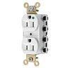 Straight Blade Devices, Receptacles, Duplex, SNAPConnect, Hospital Grade, 15A 125V, 2-Pole 3-Wire Grounding, 5-15R, Nylon, White