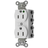 Straight Blade Devices, Receptacles, Duplex, SNAPConnect, Hospital Grade, 15A 125V, 2-Pole 3-Wire Grounding, 5-15R, Nylon, White, USA
