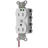 Straight Blade Devices, Receptacles, Duplex, SNAPConnect, Hospital Grade, Tamper Resistant, Split Circuit, 15A 125V, 2-Pole 3-Wire Grounding, 5-15R, Nylon, White, USA