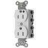 Straight Blade Devices, Receptacles, Duplex, SNAPConnect, Hospital Grade, Tamper Resistant, 15A 125V, 2-Pole 3-Wire Grounding, 5-15R, Nylon, White, USA