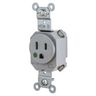 Straight Blade Devices, Hospital Grade, Receptacles, Simplex, SNAPConnect, Hospital Grade, 15A 125V, 2-Pole 3-Wire Grounding, 5-15R, Nylon, Gray