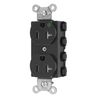 Straight Blade Devices, Receptacles, Duplex, SNAPConnect, Hospital Grade, Tamper Resistant, 20A 125V, 2-Pole 3-Wire Grounding, 5-20R, Nylon, Black, USA