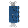 Straight Blade Devices, Receptacles, Duplex, SNAPConnect 2, Hospital Grade, 2-Pole 3-Wire Grounding, 20A 125V, 5-20R, Blue, USA