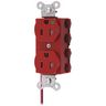 Straight Blade Devices, Receptacles, Duplex, SNAPConnect, Hospital Grade, Tamper Resistant, Split Circuit, 20A 125V, 2-Pole 3-Wire Grounding, 5-20R, Nylon, Red, USA