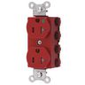 Straight Blade Devices, Receptacles, Duplex, SNAPConnect, Hospital Grade, Tamper Resistant, 20A 125V, 2-Pole 3-Wire Grounding, 5-20R, Nylon, Red, USA