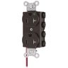 Straight Blade Devices, Receptacles, Duplex, SNAPConnect, Hospital Grade, Tamper Resistant, Split Circuit, 20A 125V, 2-Pole 3-Wire Grounding, 5-20R, Nylon, Brown, USA