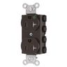 Straight Blade Devices, Receptacles, Duplex, SNAPConnect, Hospital Grade, Tamper Resistant, 20A 125V, 2-Pole 3-Wire Grounding, 5-20R, Nylon, Brown, USA