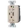Straight Blade Devices, SNAP-ConnectDecorator Duplex, USB Charger Receptacle, Hospital Grade, 20A 125V, 2-Pole 3-Wire Grounding, 5-20R, 5A 