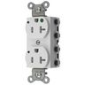 Straight Blade Devices, Receptacles, Duplex, SNAPConnect, Hospital Grade, Tamper Resistant, LED Indicator, 20A 125V, 2-Pole 3-Wire Grounding, 5-20R, Nylon, White, USA