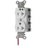 Straight Blade Devices, Receptacles, Duplex, SNAPConnect, Hospital Grade, Tamper Resistant, Split Circuit, 20A 125V, 2-Pole 3-Wire Grounding, 5-20R, Nylon, White, USA