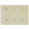 Image of SP34AL Wallplates and Boxes, Metallic Plates, 3- Gang, Blank, Standard Size, Almond Painted Steel