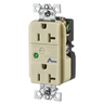 Circuit Watch Surge Suppression Straight Blade Receptacle, Industrial/Commercial Grade, 20A 125V, 2-Pole 3-Wire Grounding, 5-20R, Ivory