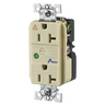 Circuit Watch Surge Suppression Straight Blade Receptacle, Industrial/Commercial Grade, Isolated Ground, 20A 125V, 2- Pole 3-Wire Grounding, 5-20R, Ivory