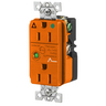 Circuit Watch Surge Suppression Straight Blade Receptacle, Hospital Grade, Isolated Ground, 15A 125V, 2-Pole 3-Wire Grounding, 5-15R, Orange