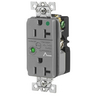 Circuit Watch Surge Suppression Straight Blade Receptacle, Hospital Grade, 20A 125V, 2-Pole 3-Wire Grounding, 5-20R, Gray