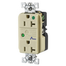 Circuit Watch Surge Suppression Straight Blade Receptacle, Hospital Grade, 20A 125V, 2-Pole 3-Wire Grounding, 5-20R, Ivory