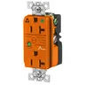 Image of SP83IGOA Circuit Watch Surge Suppression Straight Blade Receptacle, Hospital Grade, Isolated Ground, 20A 125V, 2-Pole 3-Wire Grounding, 5-20R, Orange