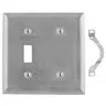 Image of SS114 Wallplates and Boxes, Metallic Plates, 2- Gang, 1) Toggle Opening 1) Blank, Standard Size, Stainless Steel