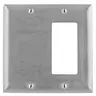 Image of SS1426 Wallplates and Boxes, Metallic Plates, 2- Gang, 1) Blank 1) GFCI Opening, Standard Size, Stainless Steel