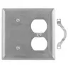 Image of SS148 Wallplates and Boxes, Metallic Plates, 2- Gang, 1) Blank 1) Duplex Opening, Standard Size, Stainless Steel