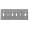 Image of SS6 Wallplates and Boxes, Metallic Plates, 6- Gang, 6) Toggle Openings, Standard Size, Stainless Steel