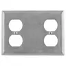 Image of SS8147 Wallplates and Boxes, Metallic Plates, 3- Gang, 1) Duplex 1) Blank, 1) Duplex, Standard Size, Stainless Steel