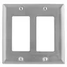 Image of SSJ262 Wallplates and Boxes, Metallic Plates, 2- Gang, 2) GFCI Openings, Jumbo, Stainless Steel