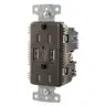 Image of USBB15A5 USB Charger Duplex Receptacle, 15A 125V, 2-Pole 3-Wire Grounding, 5-15R, 2) 5A USB Ports, Brown