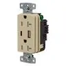 Image of USBB20ACI USB Charger Duplex Receptacle, 20A 125V, 2-Pole 3-Wire Grounding