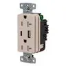 Image of USBB20ACLA USB Charger Duplex Receptacle, 20A 125V, 2-Pole 3-Wire Grounding