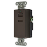 Receptacles, 2-Port, 3A 5V DC, Brown